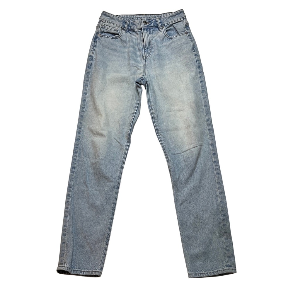 American Eagle Jeans Womens 4 Light Blue Strigid Mom High Rise Denim Pants 4544